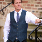 Harris Tweed vest &#039;&#039;Tailor&#039;&#039; in blue Herringbone