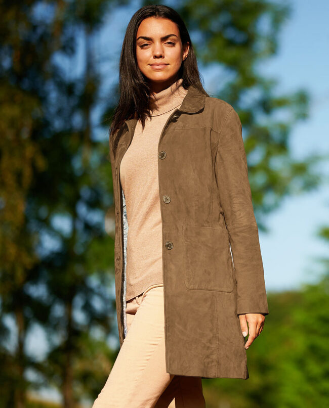 Leather coat &#039;&#039;Lynn&#039;&#039;, mud I Wellington ladies of Bilmore