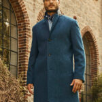 Men&#039;s tweed coat &#039;&#039;Howard&#039;&#039; in blue herringbone