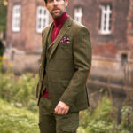 Harris Tweed Sakko ''London'' in green Overcheck