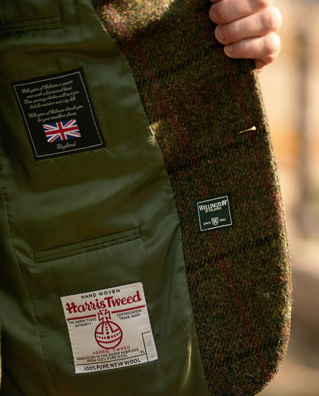 Harris tweed jacket &#039;&#039;London&#039;&#039;, green overcheck I Wellington of Bilmore