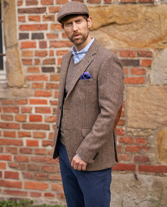 Harris tweed jacket &#039;&#039;London&#039;&#039;, in colorful houndstooth I Wellington of Bilmore
