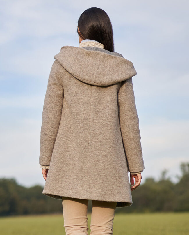 Sally - Wool coat for women, taupe I Wellington of Bilmore