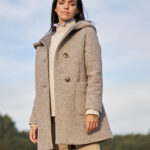Sally - legere Longjacket mit Kapuze in taupe