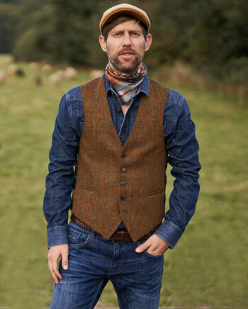 Harris Tweed Weste ‘’Tailor’’ mit Taftrücken', country classic I Wellington of Bilmore