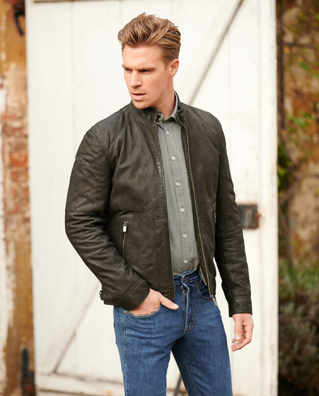 Men&#039;s biker leather jacket &#039;&#039;Belford&#039;&#039;, black I Wellington of Bilmore