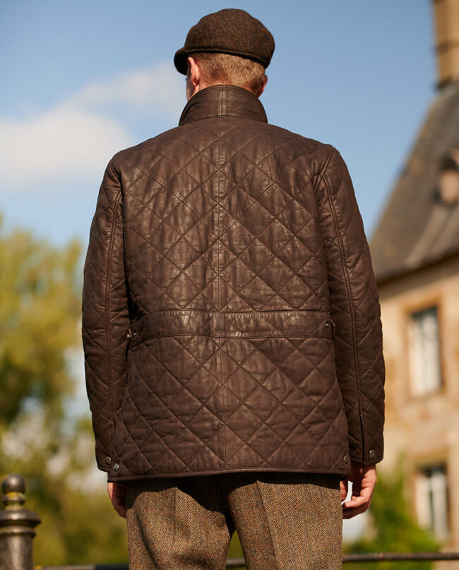 Men&#039;s leather jacket &#039;&#039;Ben&#039;&#039;, brown I Wellington of Bilmore lamb nubuck in brown