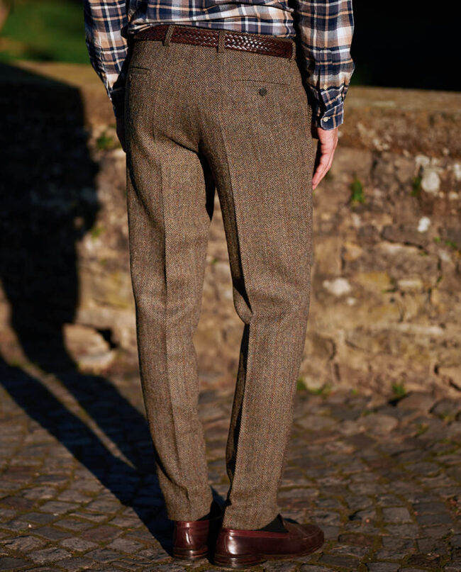 Mr. Miller- Men's trousers made from original Harris Tweed, in evergreen I Wellington of Bilmore