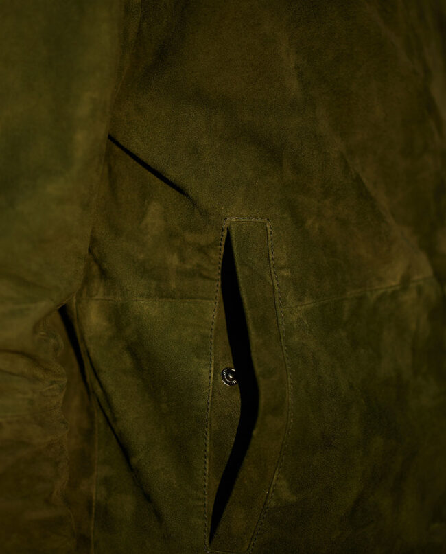 Men&#039;s leather blouson &#039;&#039;Bomber&#039;&#039;, green I Wellington of Bilmore