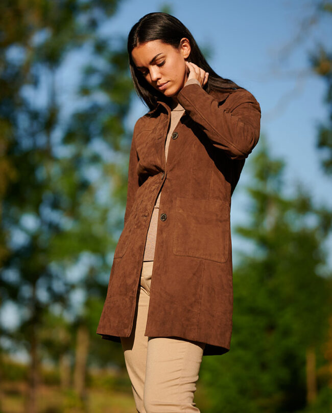 Ladies&#039; leather coat &#039;&#039;Lynn&#039;&#039;, brown I Wellington of Bilmore
