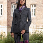 Carola - Harris Tweed Blazer in grau-schwarzen Hahnentritt