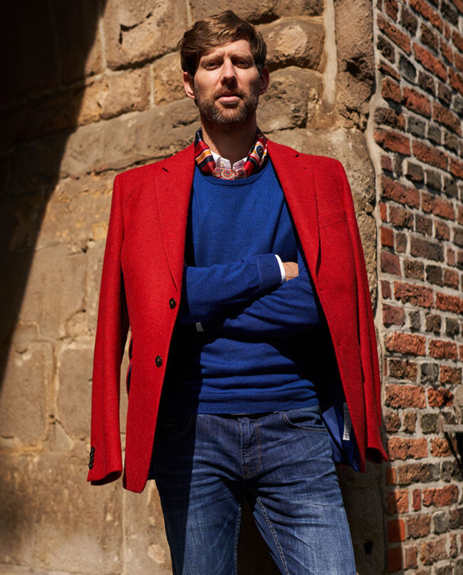 Harris tweed jacket &#039;&#039;London&#039;&#039; in red I Wellington of Bilmore