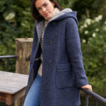 Wool coat &#039;&#039;Sally&#039;&#039; with hood in jeans