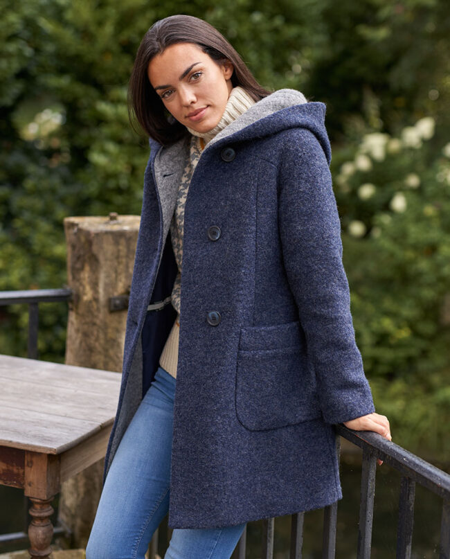 Sally - Wool coat for women, jeans I Wellington of Bilmore