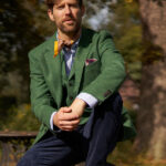 Harris Tweed Sakko ''London'' in green Twill