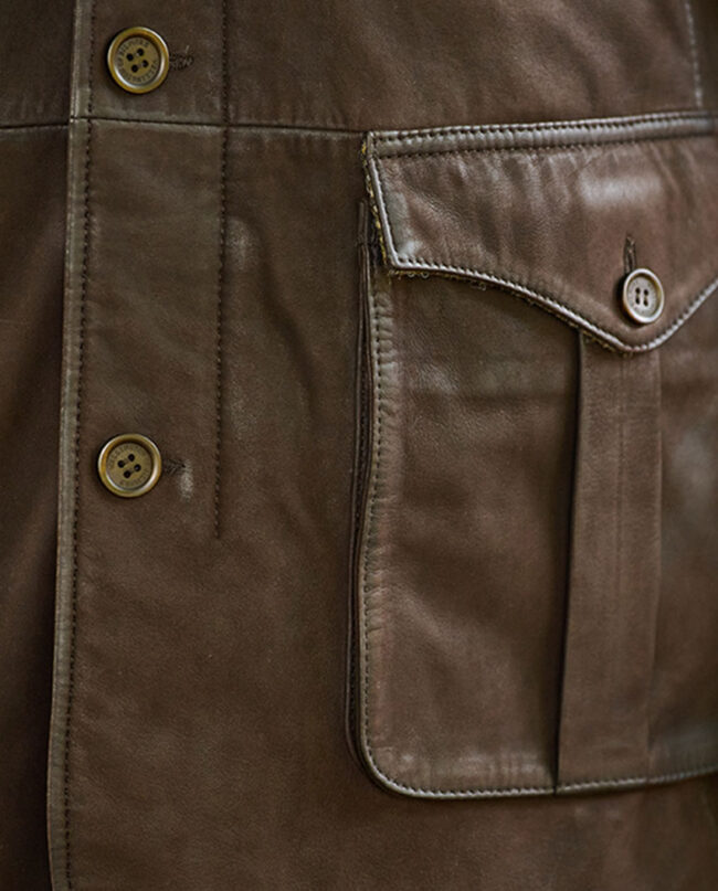Men&#039;s leather jacket &quot;Belfast&quot; made of finest lamb nubuck View Flap pockets