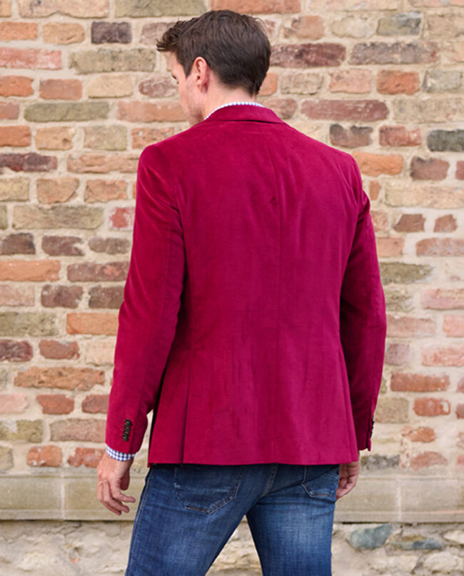 London - Men's velvet jacket, in red I Wellington of Bilmore