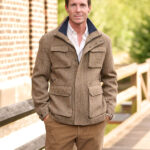 Harris Tweed Field Coat "Stanford" für Herren in braun