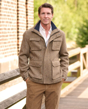 Harris Tweed Field Coat "Stanford" für Herren Vorderansicht
