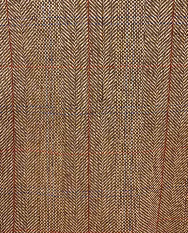Summer vest &#039;&#039;Wales&#039;&#039; in herringbone with red silk overcheck I Wellington of Bilmore
