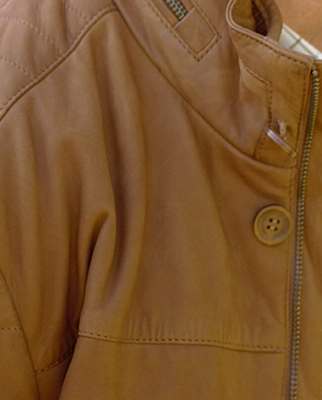Men&#039;s leather jacket &quot;Goodfield&quot; made from the finest lamb nubuck Front view