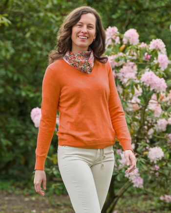 Jane - Strickpullover für Damen aus 100 % Baumwolle in orange | Wellington of Bilmore