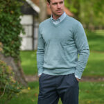 Men&#039;s sweater &#039;&#039;Tom&#039;&#039; made from fine cotton in petrol