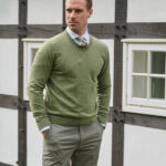 Men&#039;s cotton knitted sweater &#039;&#039;Tom&#039;&#039; in green