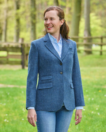 Carola – Damen Harris Tweed Blazer, in blue shadow I Wellington of Bilmore
