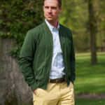 Men's "English Lumber" blouson with a velvety feel in racing green