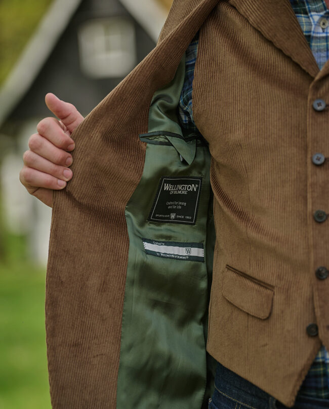 Men&#039;s corduroy jacket &#039;&#039;London&#039;&#039; in mud I Wellington of Bilmore