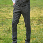 Harris tweed trousers &#039;&#039;Mr. Miller &quot; in anthra herringbone