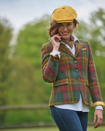 Ava- Damen Harris Tweed Blazer in colorful Tartan I Wellington of Bilmore