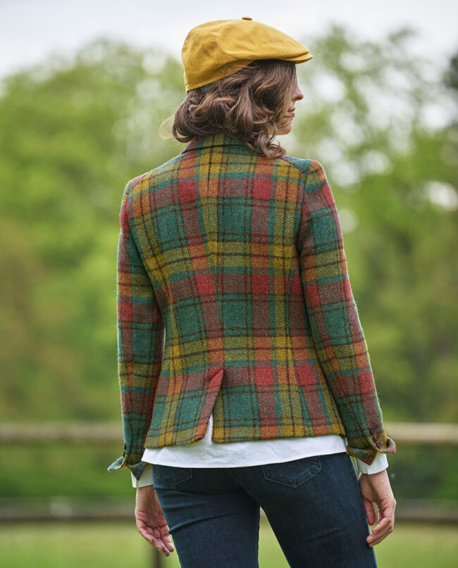 Ava- Ladies Harris Tweed Blazer in colorful Tartan I Wellington of Bilmore