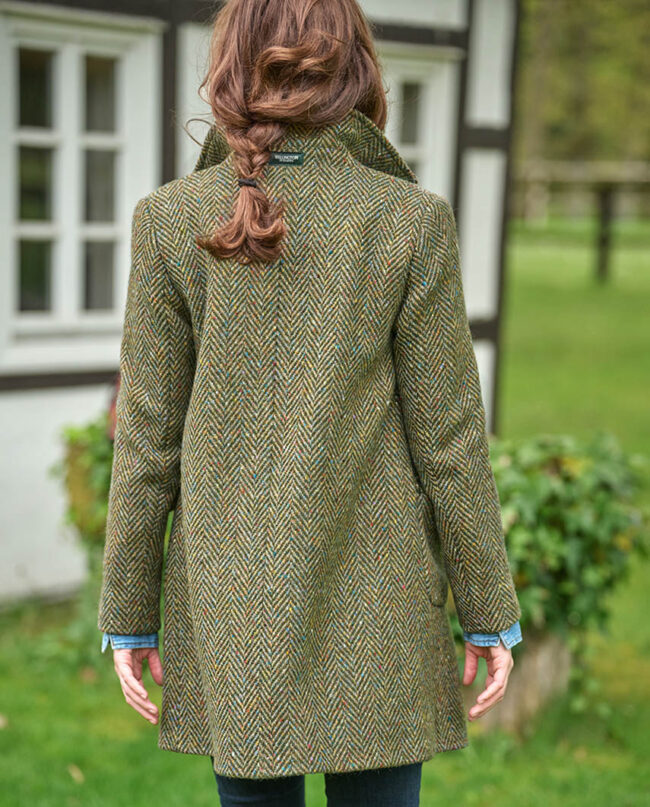 Ladies tweed coat &#039;&#039;Marly&#039;&#039;, multi color Herringbone I Wellington of Bilmore