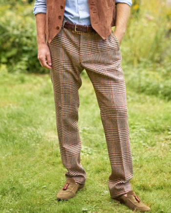 Mr. Miller - Men's trousers in original Harris Tweed, in scottish check I Wellington of Bilmore