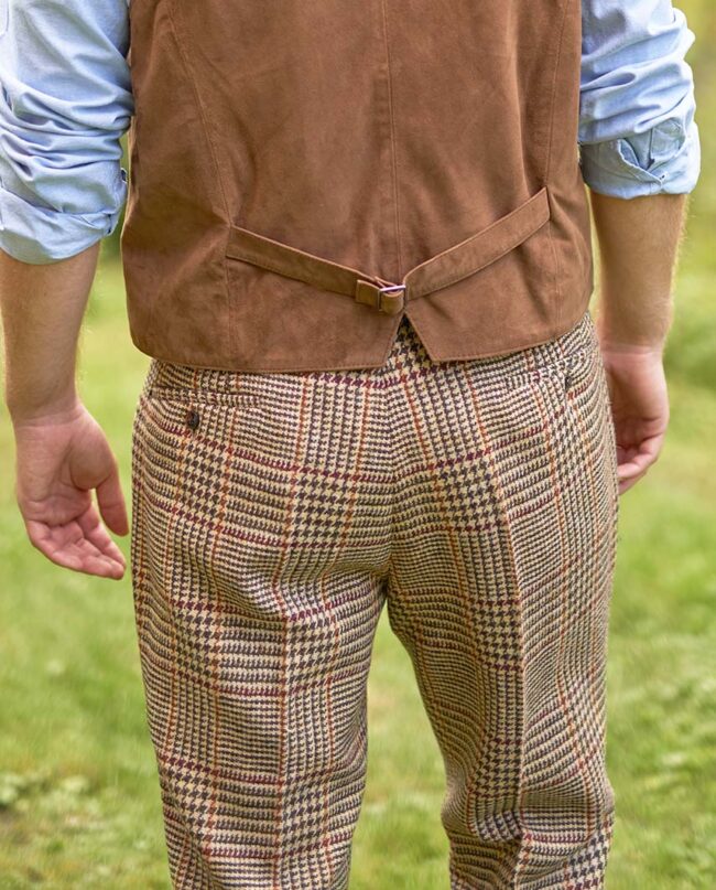 Mr. Miller - Men's trousers in original Harris Tweed, in scottish check I Wellington of Bilmore