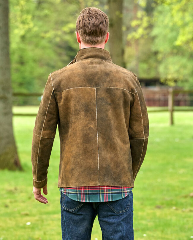 Men&#039;s leather jacket &#039;&#039;Buster&#039;&#039;, mud I Wellington of Bilmore