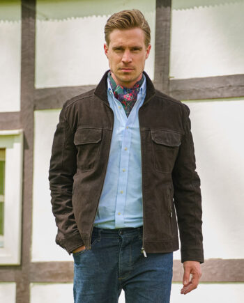 Leather jacket ''Josh'' for men, brown I Welllington of Bilmore