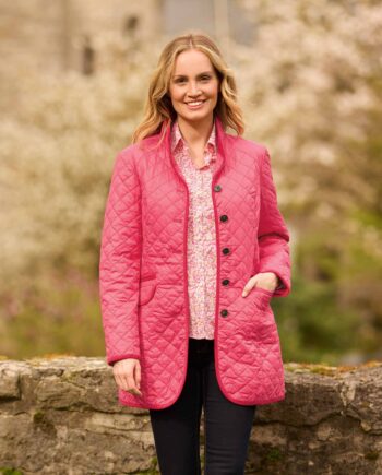 Grace - lightweight women's quilted coat in pink from Wellington of Bilmore