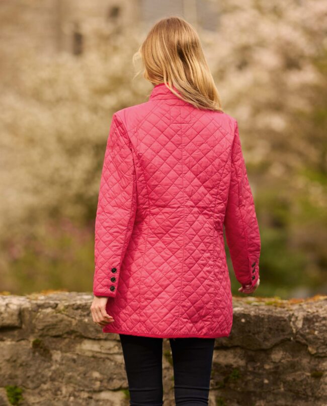Grace - lightweight women's quilted coat in pink from Wellington of Bilmore