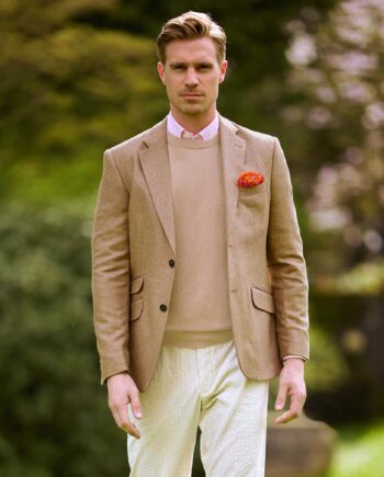 Summer jacket &#039;&#039;London&#039;&#039; in pure silk and wool in sand I Wellington of Bilmore