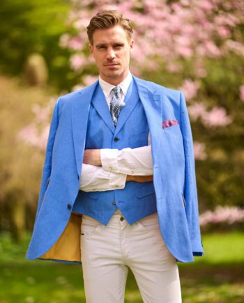 Men&#039;s linen jacket &#039;&#039;London&#039;&#039; roayl blue I Wellington of Bilmore