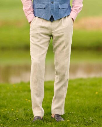 Mr. Miller - Natural linen men's trousers, natural I Wellington of Bilmore