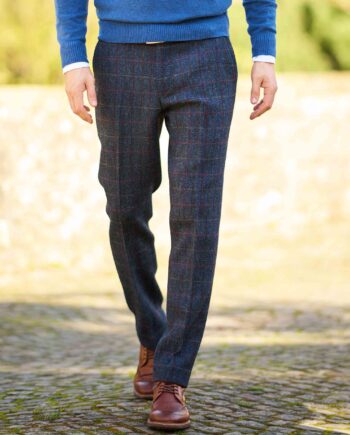 Mr. Miller - Men's trousers made from original Harris Tweed, in scottish blue I Wellington of Bilmore
